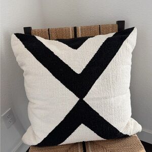 CB2 22” Black and White Geometric Throw Pillow